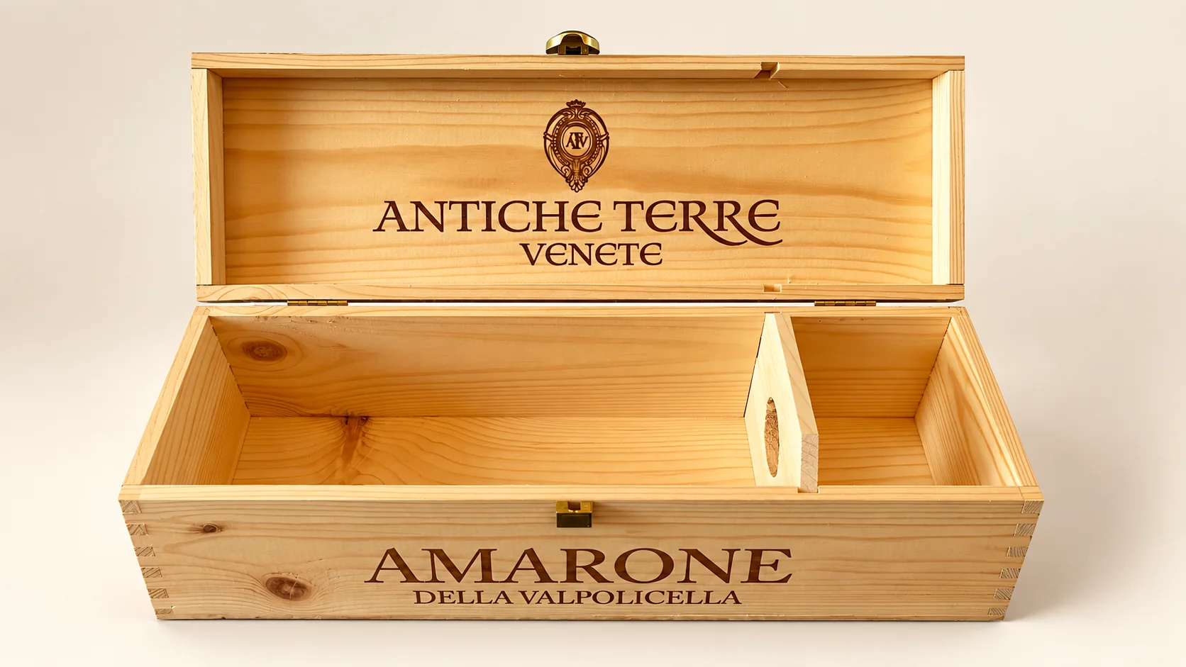 Geöffnete Amarone Schatulle